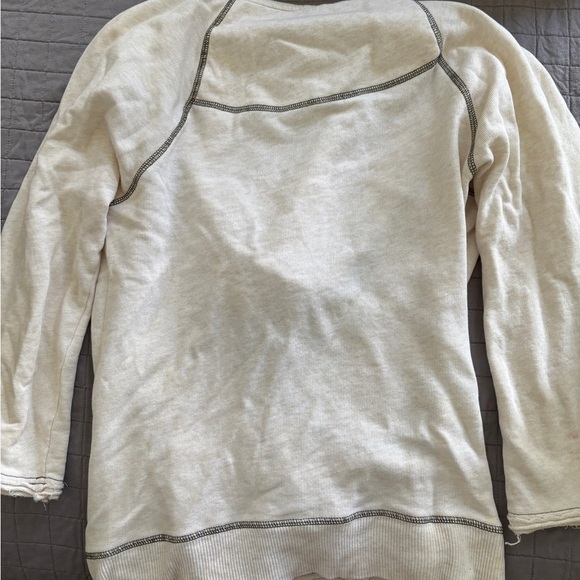 Free People Cream Wrap Hoodie with Brown Ties - Picture 3 of 6